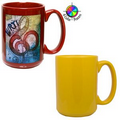 15 Oz. El Grande Mug - 4 Color Process (Goldenrod/Athletic Yellow)